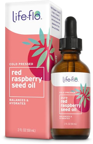 Life-Flo – Aceite de frambuesa prensado en frío rojo de aceite de semillas de frambuesa de Pure – 2 onzas
