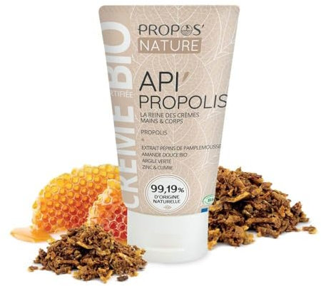 Crème API'PROPOLIS BIO - Propolis, Argile verte, Karité, Huiles végétales, EPP, Cuivre, Zinc - Fabriquée en France - 100ml - PROPOS'NATURE