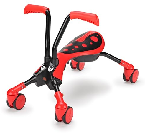 Scramblebug 4-Wheel Balance Bike For 1-3 Year Old Kids, Fold and Go, Beetle, Foot-to-Floor Ride-On That Develops Your Toddler’s Balance and Motor Skills, 360 Wheels for No Surface Scratches