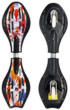 MAXOfit Waveboard Pro Close Mini | Bis 129 kg | 72x19,5x11 cm | Mit Leuchtrollen, Tasche und Zubehör für Kinder (Mini Fire)