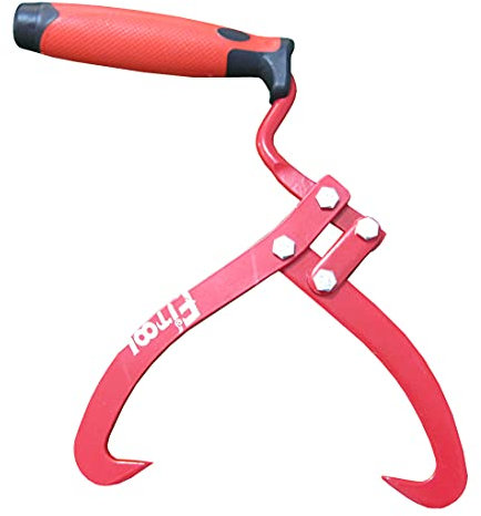 Pinze per trasportare tronchi con gancio di sollevamento, lunghezza totale 35 cm, apertura di 180 mm