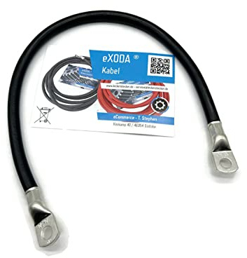 Exoda Hochleistungsbatteriekabel 50mm² 50cm M10 Schwarz Auto Boot Motorrad