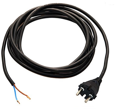 as - Schwabe Cavo di collegamento per trapani – 3 m H05VV-F 2 x 1,0 mm – Spina di contorno con cavo – Cavo adattatore con terminali – Cavo di alimentazione IP20 – Nero, 70522