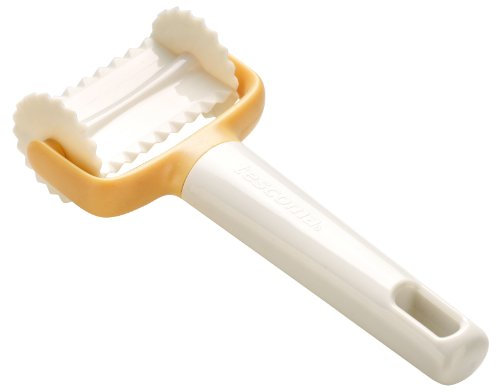 Tescoma Rodillo Cortapastas Cuadrado Rizado, 7 cm, Blanco/Amarillo