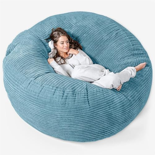 Lounge Pug, 'Mega-Mammoth' Sofa Sitzsack XXL, Schlafsofa, Cord Türkis