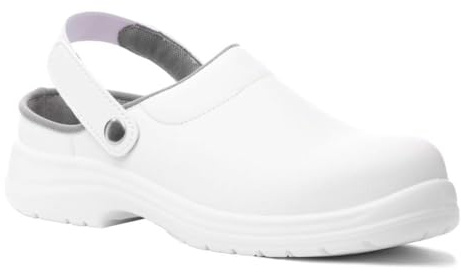 Coverguard Microfiber Okenite Clog SB A E SRC säkerhetssko, Vitt och blått, 42 EU