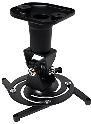 BIGtec universal Beamer Deckenhaltung schwarz Beamerhalterung bis 15KG Deckenhalter für Beamer mit Kardangelenk, integrierter Kabelführung, aus stabilem eloxierten Alu-Druckguss