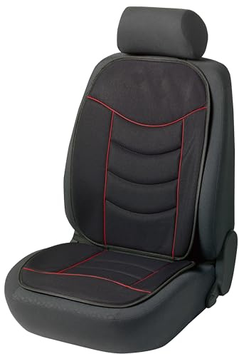 WALSER Housse de siège de voiture Elegance Plus en noir/rouge, Housse de protection universelle, Protection de siège de voiture, Couvre-siège 14275