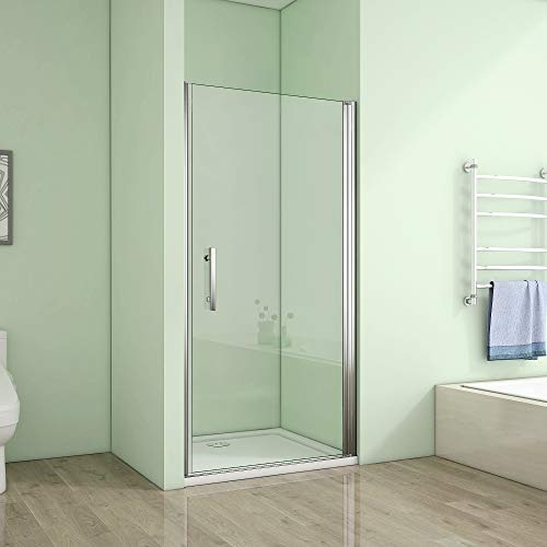 100x195cm Duschtür Duschabtrennung Nischentür Duschwand Dusche Drehtür mit Nano Echglas
