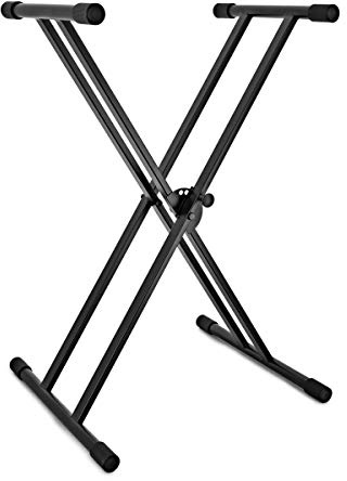 X-Frame Dubbelstagat Keyboardstativ från Gear4music