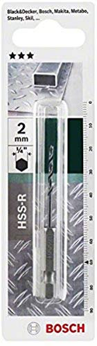 Bosch - Punta per metallo HSS-R rullata, con codolo esagonale da 1/4 (diametro 2 mm)