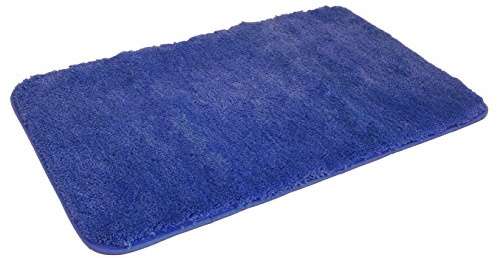 Kinzler J-10007/104 hochwertige Mikrofaser Badematte Uni, 70x120 cm, flusenfrei, pflegeleicht, Royalblau