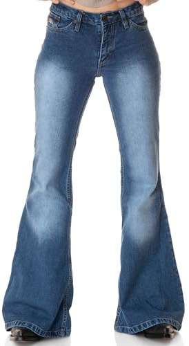 Comycom Jean évasé pour femme Star Used Washed Reloaded, bleu, 36W / 32L
