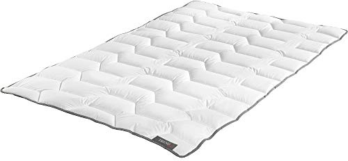 Badenia Trendline Basic Mono Ganzjahresdecke kochfest mit Bezug aus hochwertigem Baumwoll-Mischgewebe für einen erholsamen Schlaf, Made in Germany, 135 x 200 cm weiß, Öko- Tex zertifiziert