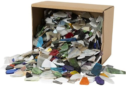 Creativ Company 55527 Mosaiksteine, 8-20 mm, farbig sortiert, 2 kg, Verkleben, Glas
