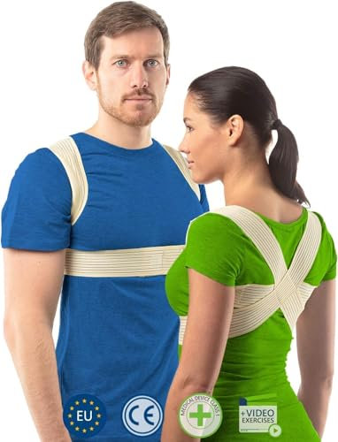 aHeal Corrector postura espalda Hombre/Mujer | Corrector de postura | Espalderas corrector espalda | Cifosis corrector | Corset espalda recta | Faja postural | Corrector cervical | Talla 1 Piel