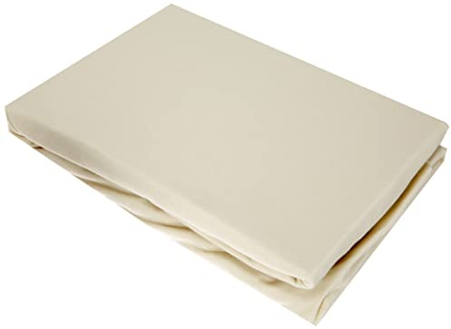 Kaeppel Biber Bettlaken Betttuch 100 x 200 cm Spannbettlaken 14 Farben Uni, Farbe:Leinen