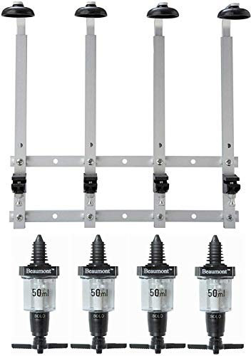 Bar Essentials 4 x Bottle Wall Fixing Bottle Bracket & 4 x 50ml Optic Set