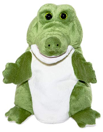Bauer Spielwaren Theatrello Handpuppe Krokodil: Kuscheltier für Puppentheater und Lernspiele, waschbar, grün (11832), M