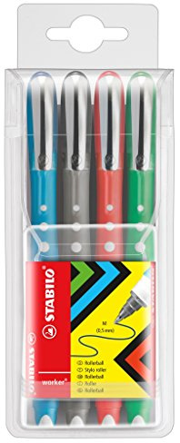 Stabilo© Tintenroller worker© colorful, Etui mit 4 Stiften
