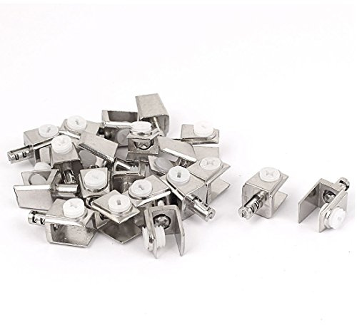 sourcing map 20Pcs Abrazadera De Cristal Ajustable De 3Mm A 8Mm De Espesor Estante Rectangular Soporte De Presilla