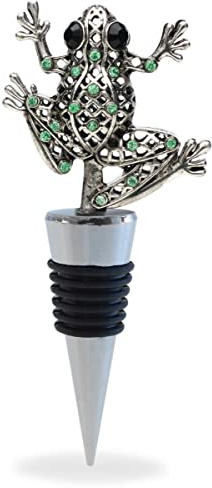 Cheers Frog Metal Wine Stopper - Elegant Vacuum Seal Reusable Toad Animal Wild Life Wine Bottle Stopper, Airtight Leak Proof Bottle Topper Cork Plug, Cute Home Decor & Bar Tool Accessory Unique Gift