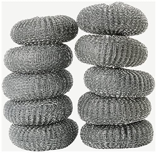 Abbey 828/40 Galvanised Steel Scourer, Medium, Silver (Pack of 10)