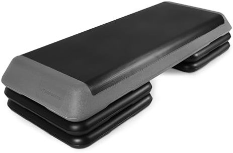 Steppbrett Professional inkl. Übungsposter + Work Out App GRATIS | 3 - Fach höhenverstellbar Studio Stepper