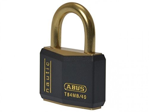 Abus - T84MB/40 40mm schwarz Nautic Rostfreie Vorhängeschloss Black Alike 840. | Rostfreie Innenteile, massiver Messingkörper, antistatisch, pilzförmige Antiknack-Stifte, Vinyl-Schutzhülle