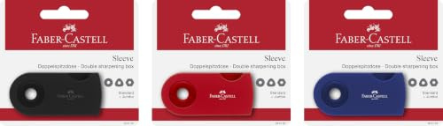 FABER-CASTELL 182797 - Doppelspitzdose, farblich sortiert in rot und blau, keine Farbauswahl möglich