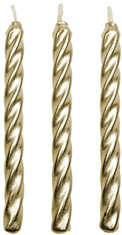 PME 10 Set GOLD TWIST Candles With Holders Birthday Party Cake Decorating
