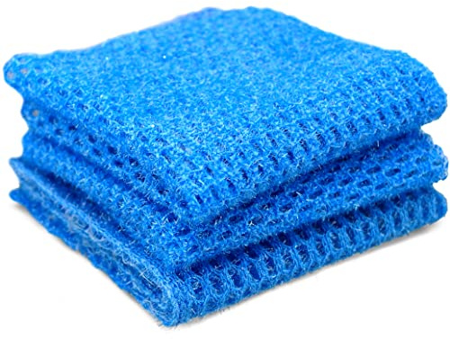 Non Scratch Dish Scrubbers for Cleaning Dishes (3PK) - Reusable Kitchen Sponge - Replace Dish Sponges for Washing Dishes - Best Household Scrubbing Pad & Alternative Dishwashing Scrub Pads Supplies