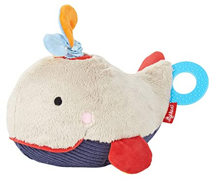 SIGIKID 40907 Aktiv-Wal Baby Activity PlayQ Mädchen und Jungen Babyspielzeug empfohlen ab 3 Monaten grau