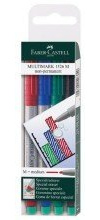 Faber-Castell CD-Marker MULTIMARK, wasserl”slich, Strichst„rke: ca. 1 mm, 4 Farben, Etui