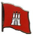 Flaggen-Pin/Anstecker Deutschland Hamburg vergoldet