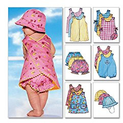 Butterick Patterns B5625 Size Large L-XL Infants Romper Jumper Panties and Hat, Pack of 1, White