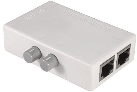 LEAGY MT-VIKI RJ45-2M- Conmutador de red con 3 puertos (2 entradas y 1 salida o 2 salidas y 1 entrada, 100 M)