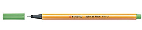 STABILO Fineliner point 88, Strichstärke: 0,4 mm, neongrün VE=3