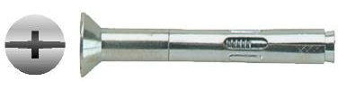 (50) 3/8 X 6 Sleeve Anchors Combo Drive Flat Head Zinc Plated