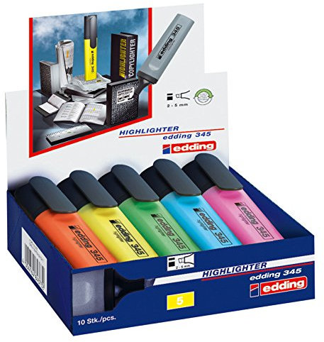 edding Textmarker edding 345 highlighter, nachfüllbar, sortiert