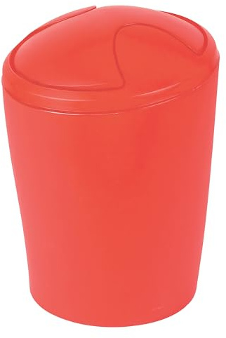 Spirella Kosmetikabehållare, Move, soptunna, svänglockshink | plast | 5 liter | röd