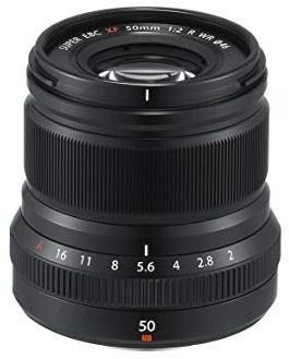 FUJIFILM FUJINON XF50mmF2 R WR Objektiv | Lichtstarkes Teleobjektiv mit 50-mm-Festbrennweite, schnellem Autofokus und wetterfestem Metallgehäuse für Porträt- & Street-Fotografie | Schwarz