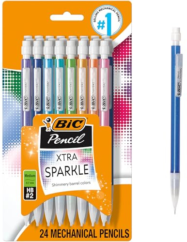BIC Xtra Sparkle Mechanical Pencils 24/Pkg-Assorted Barrels