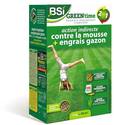 BSI - Engrais Gazon - Greentime - Fertilise Le Gazon - Jusqu'à 40m² - 4kg