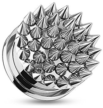 Tapsi´s Coolbodyart® Ohr Tunnel Schraubverschluss Edelstahl Chirurgenstahl 316L Spike Igel 14mm