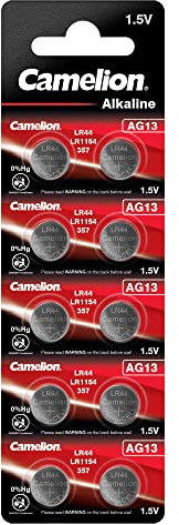 Camelion Knopfzelle AG 13 Alkaline 1,5 V Quecksilberfrei entspricht 357/LR44