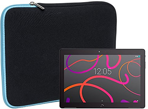 Slabo Tablet Tasche Schutzhülle für BQ Aquaris M10 Hülle Etui Case Phablet aus Neopren – TÜRKIS/SCHWARZ