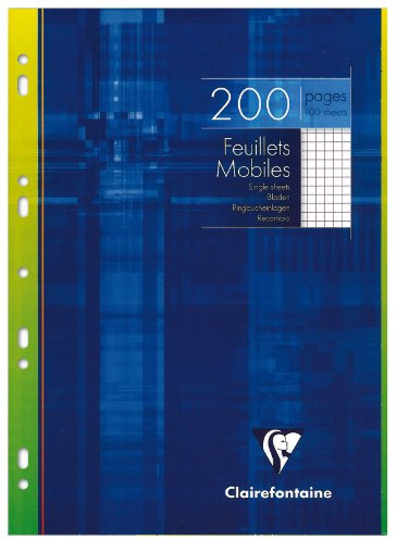 Clairefontaine 1752C - Packung Ringbucheinlagen mit 100 Blatt A4 (21x29,7cm), 90g, kariert, Weiß