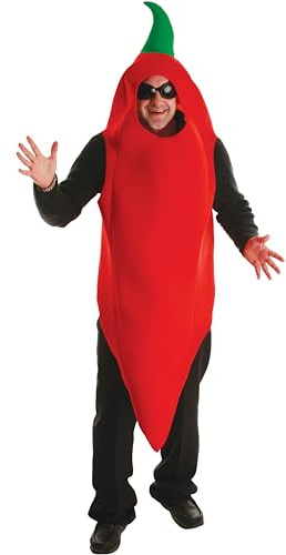Wicked Costumes Adult Chilli Pepper Fancy Dress Costume – Red Spicy Food Outfit for Stag Nights, Fancy Dress Parties, Festivals, Halloween & Curry Theme Events - One Size