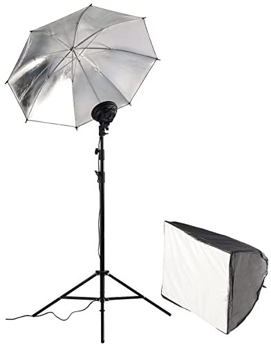 Somikon Fotolicht Schirm: Höhenverstellbare Softbox mit zusätzlichem Reflektorschirm (Fotoleuchte, Fotobeleuchtung, Studio Lichtzelt)